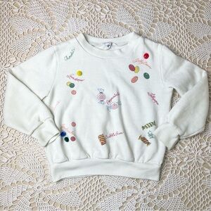 Vintage 1970s Little Topsies Girls 6 Years Candy Print Crewneck Sweatshirt